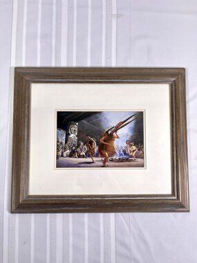 VTG Gordon Miller Kwakwaka’wakw Winter Dance Framed Print PNW Rustic Folk Art